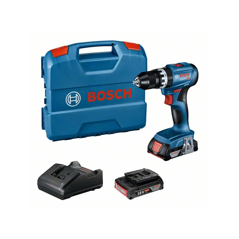 GSB 18V-45 2x 2.0Ah, GAL 18V-20, L-Case