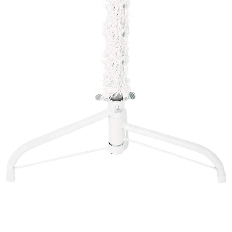 vidaXL mākslīgā Ziemassvētku egle ar statīvu, pusapaļa, balta, 150 cm