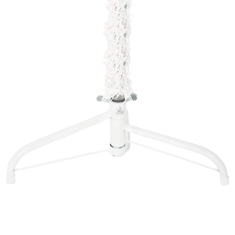 vidaXL mākslīgā Ziemassvētku egle ar statīvu, pusapaļa, balta, 240 cm