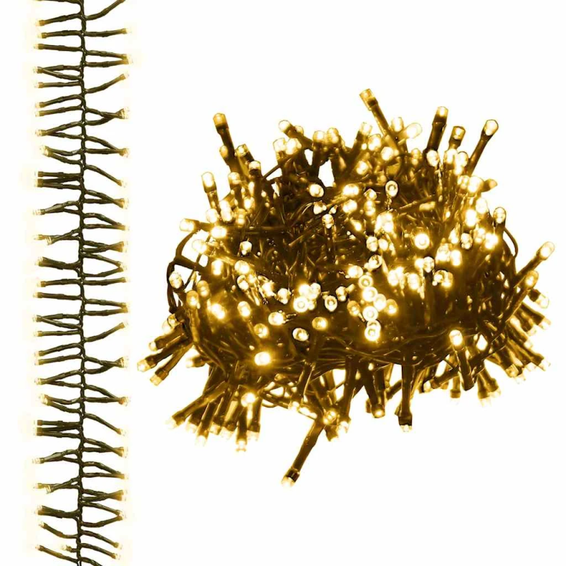 vidaXL LED lampiņu virtene ar 3000 LED, silti balta, 23 m, PVC