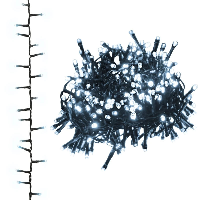 vidaXL LED lampiņu virtene ar 1000 LED, vēsi balta, 25 m, PVC