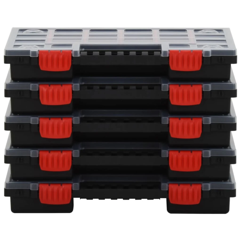 vidaXL kastes ar nodalījumiem, 5 gab., 34,5x25x5 cm, polipropilēns