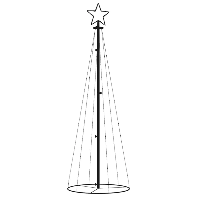 vidaXL Ziemassvētku egle, 108 vēsi baltas LED lampiņas, 70x180 cm