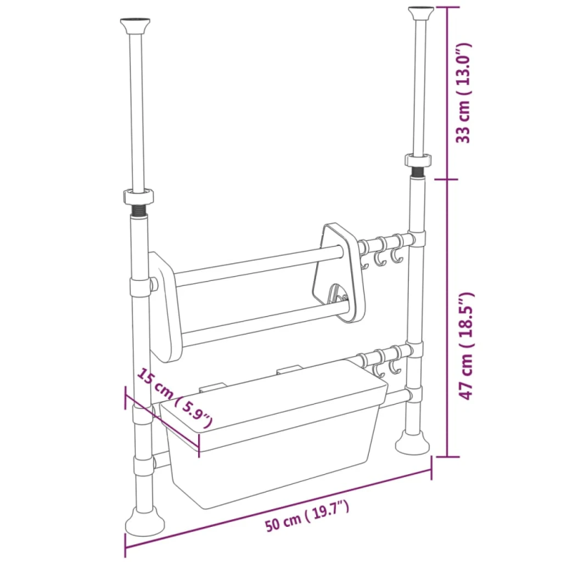 vidaXL regulējams virtuves organizators, alumīnijs