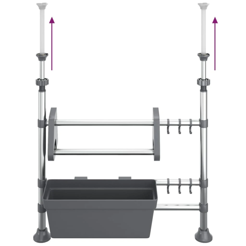 vidaXL regulējams virtuves organizators, alumīnijs