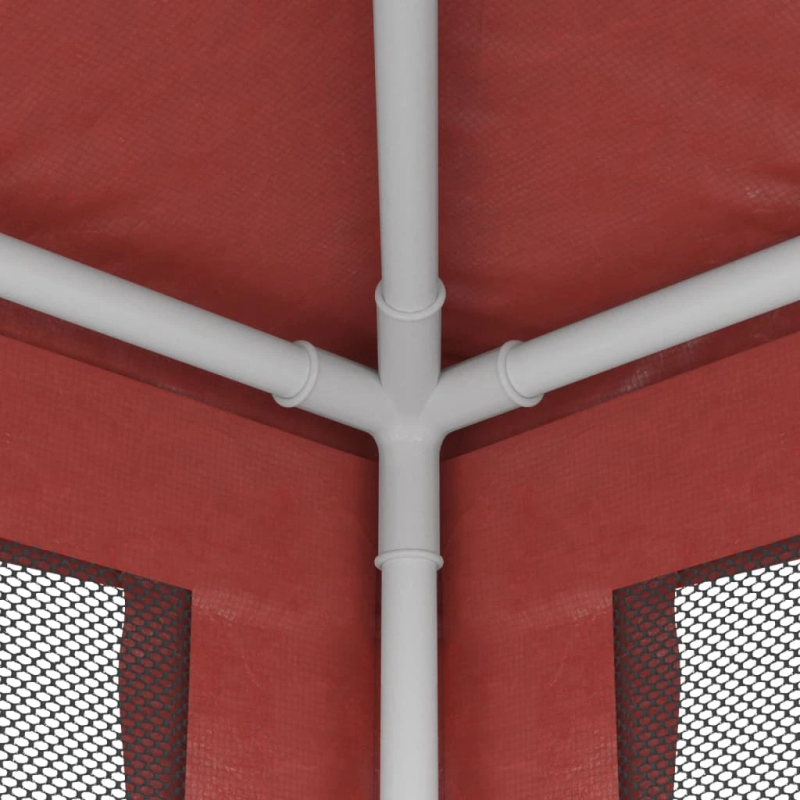 vidaXL svinību telts, ar 4 sieta sienām, 2x2 m, sarkana, HDPE