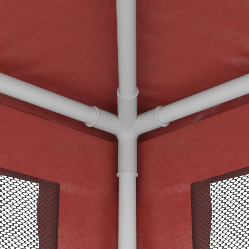 vidaXL svinību telts, ar 4 sieta sienām, 2,5x2,5 m, sarkana, HDPE