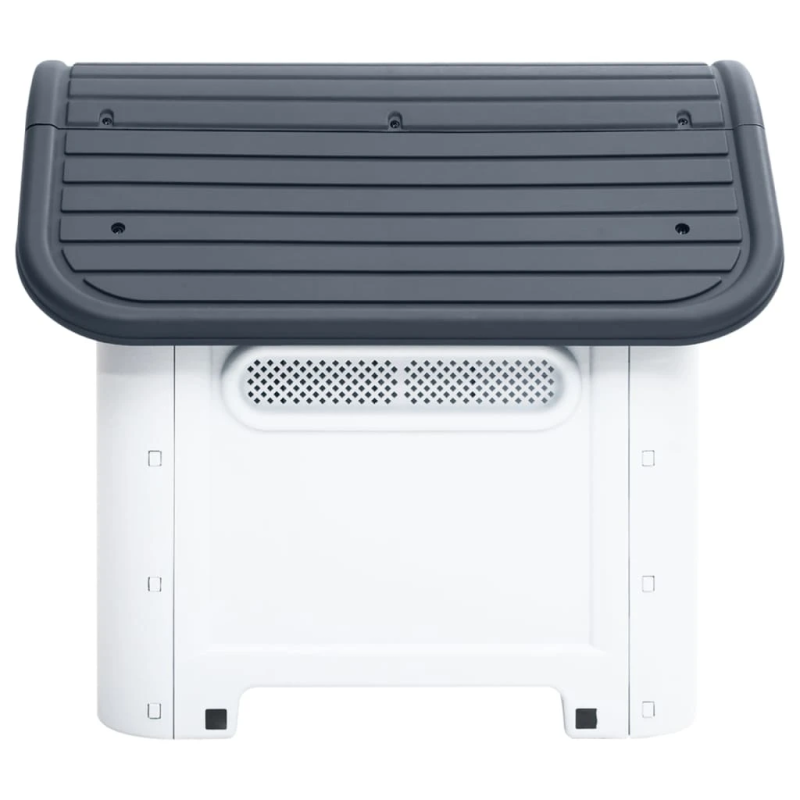 vidaXL suņu būda, pelēka, 59x75x66 cm, polipropilēns