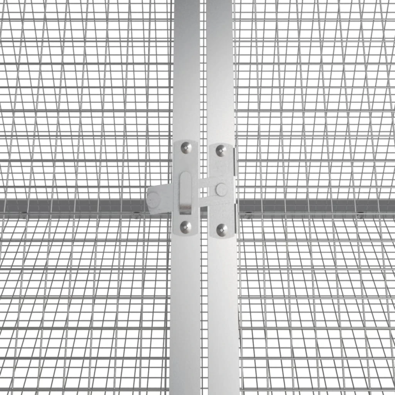 vidaXL trušu būris, pelēks, 403,5x80,5x71 cm, cinkots tērauds