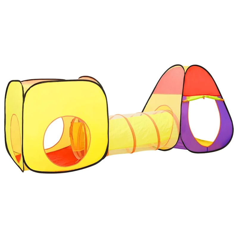 vidaXL rotaļu telts ar 250 bumbiņām, krāsaina, 255x80x100 cm