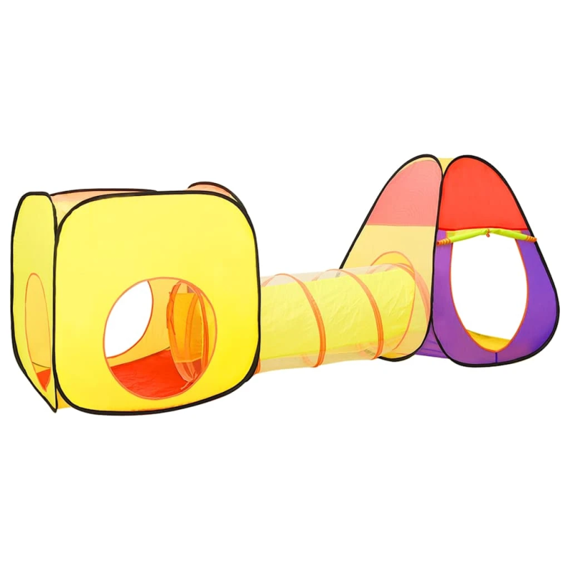 vidaXL rotaļu telts ar 250 bumbiņām, krāsaina, 255x80x100 cm