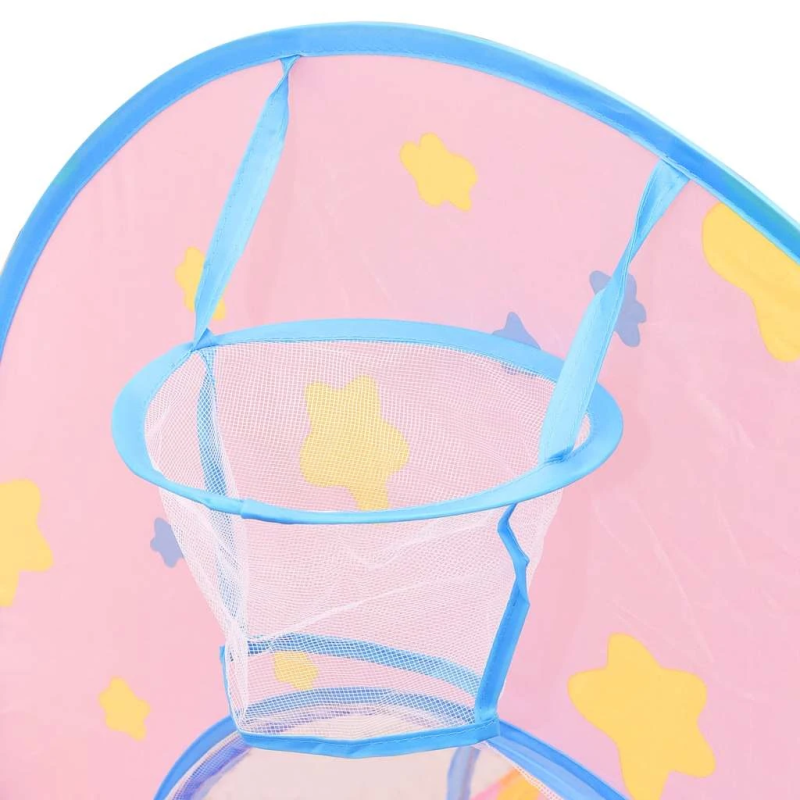 vidaXL rotaļu telts ar 250 bumbiņām, rozā, 301x120x128 cm