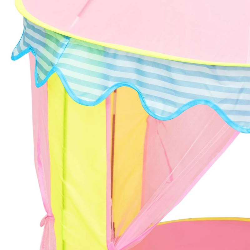 vidaXL rotaļu telts ar 250 bumbiņām, rozā, 100x100x127 cm