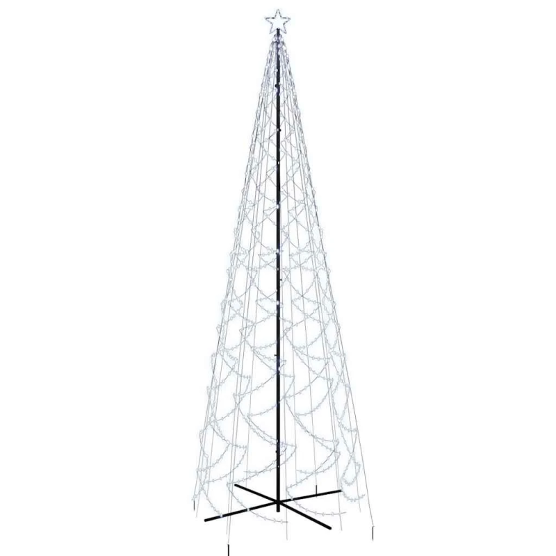 vidaXL Ziemassvētku egle, 1400 vēsi baltas LED lampiņas, 160x500 cm