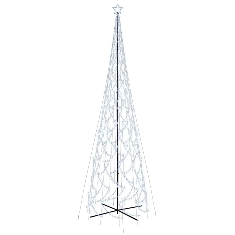 vidaXL Ziemassvētku egle, 3000 vēsi baltas LED lampiņas, 230x800 cm