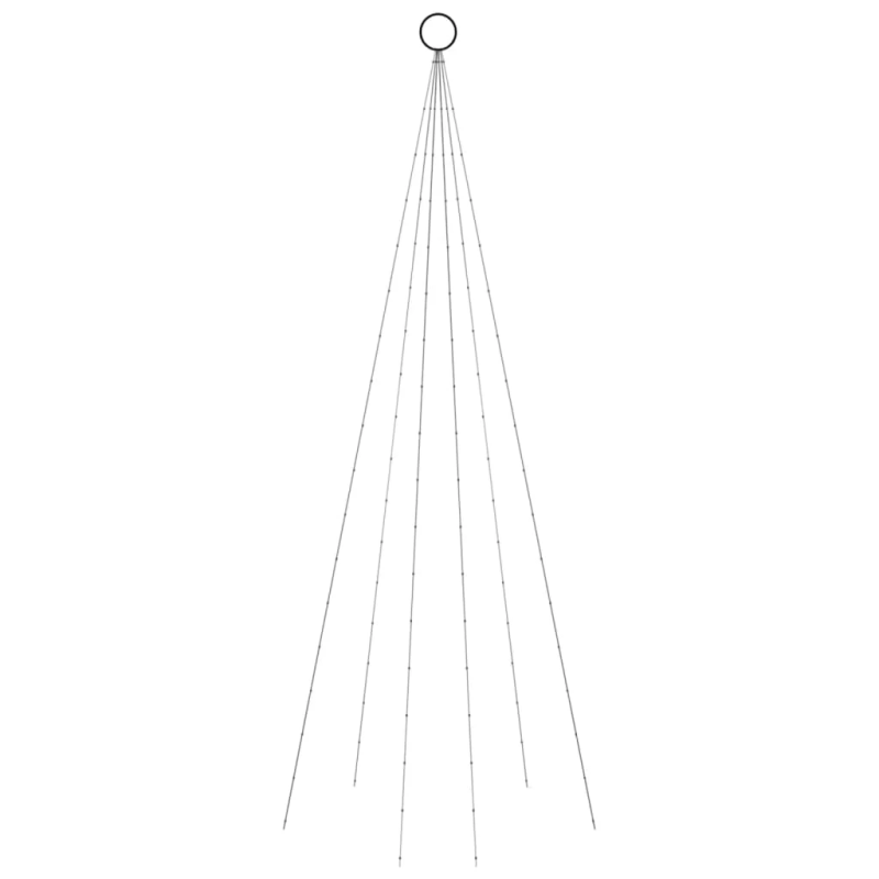 vidaXL Ziemassvētku egle karoga mastam, 108 silti baltas LED, 180 cm