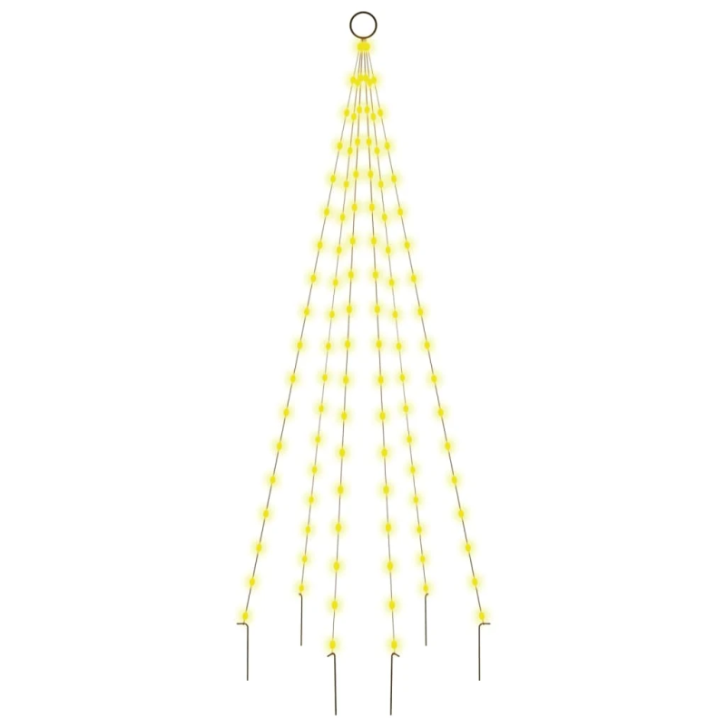 vidaXL Ziemassvētku egle karoga mastam, 108 silti baltas LED, 180 cm