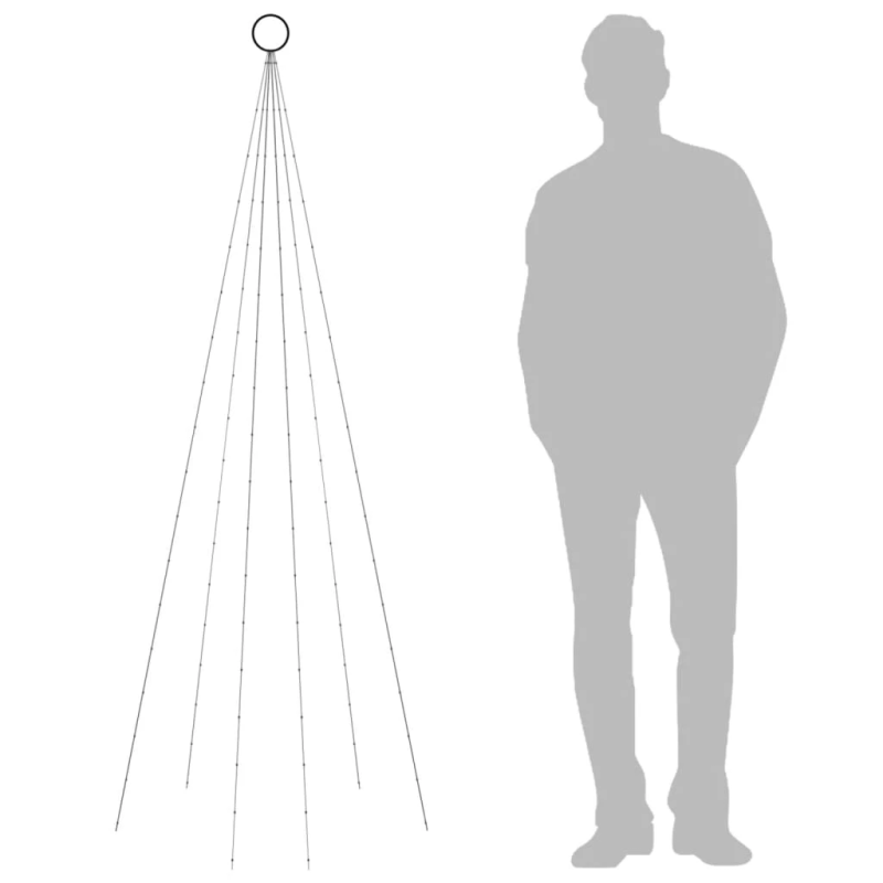 vidaXL Ziemassvētku egle karoga mastam, 108 zilas LED, 180 cm