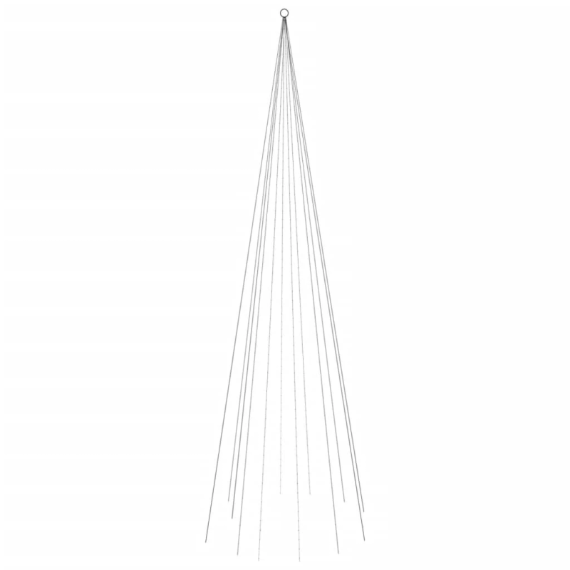 vidaXL Ziemassvētku egle karoga mastam, 732 krāsainas LED, 500 cm