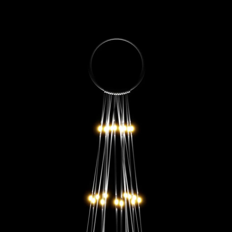 vidaXL Ziemassvētku egle karoga mastam, 1134 silti baltas LED, 800 cm