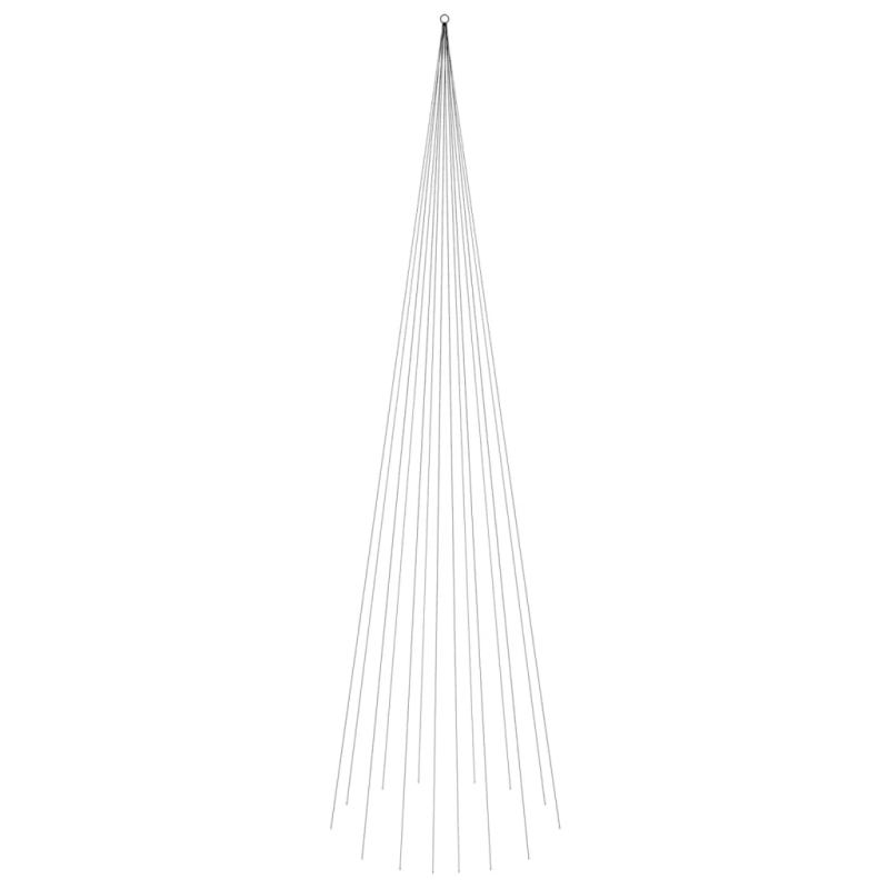 vidaXL Ziemassvētku egle karoga mastam, 1134 silti baltas LED, 800 cm