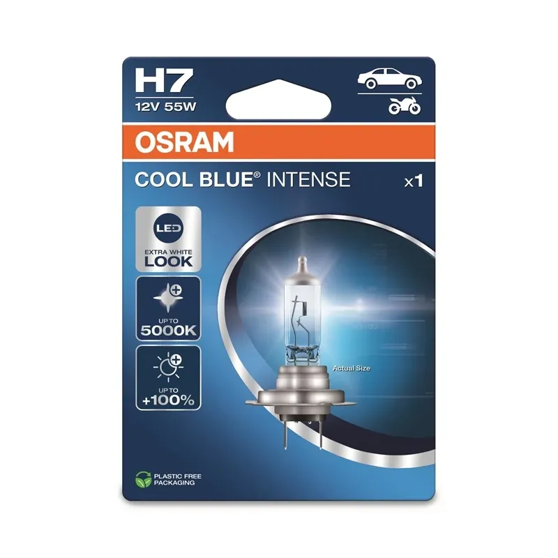 Auto spuldze Osram 64210CBN-1BL, halogēnā spuldze, caurspīdīga-zila, 12 V