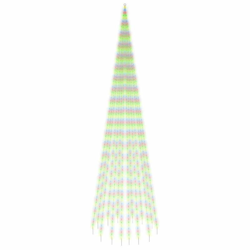 vidaXL Ziemassvētku egle karoga mastam, 1134 krāsainas LED, 800 cm