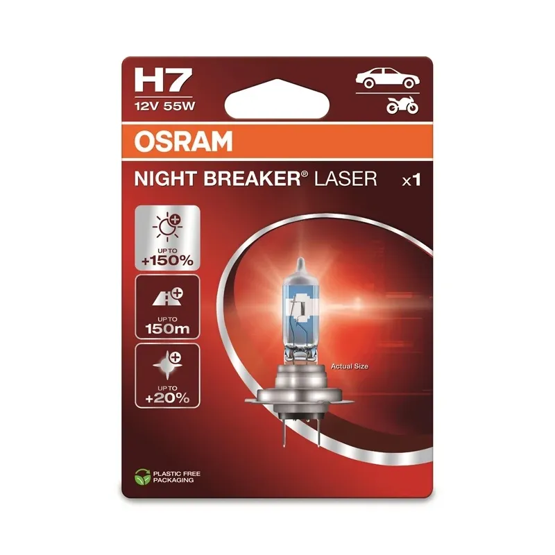 Auto spuldze Osram 64210NL-1BL, halogēnā spuldze, caurspīdīga-balta, 12 V