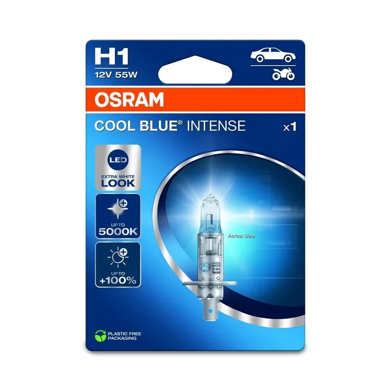Auto spuldze Osram 64150CBN-1BL, halogēnā spuldze, caurspīdīga-zila, 12 V
