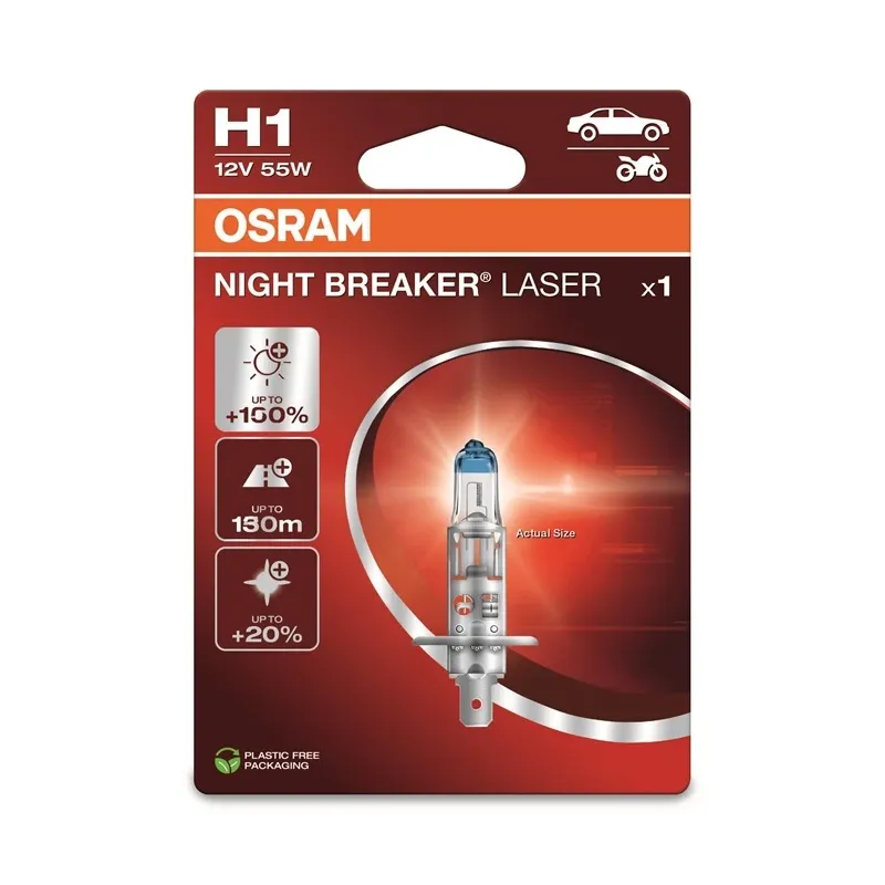 Auto spuldze Osram 64150NL-1BL, halogēnā spuldze, caurspīdīga-balta, 12 V