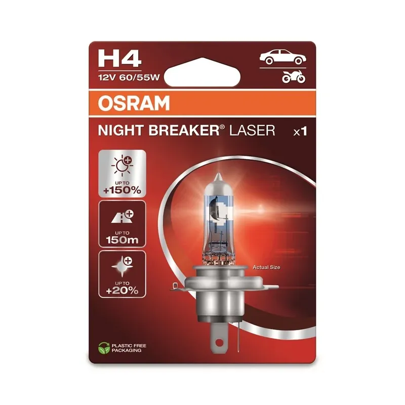 Auto spuldze Osram 64193NL-1BL, halogēnā spuldze, caurspīdīga-balta, 12 V