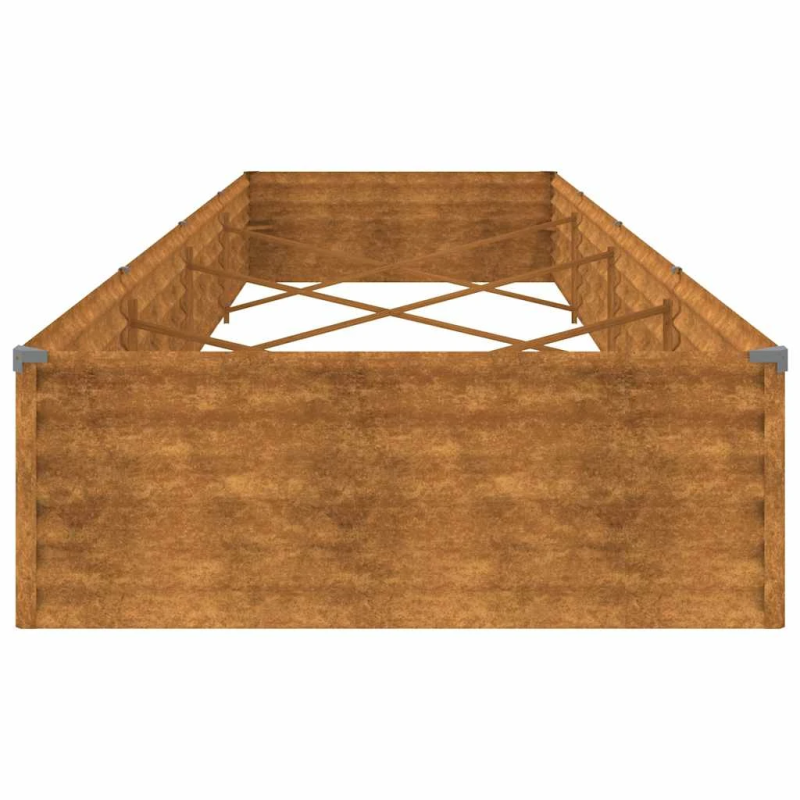 vidaXL augstā dārza puķu kaste, 387x100x36 cm, tērauds, rūsas efekts