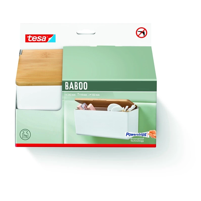 Vidējs dušas plaukts Tesa Baboo 40522, balts