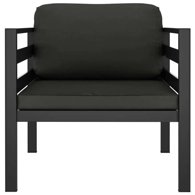 vidaXL 3-daļīgs dārza atpūtas mēbeļu komplekts ar matračiem, alumīnijs