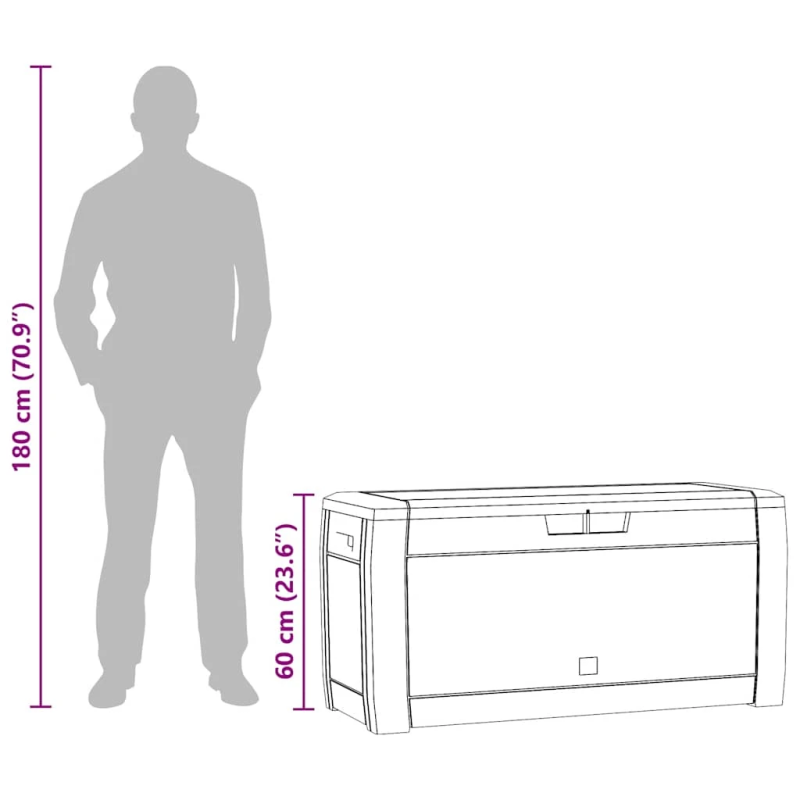 vidaXL dārza uzglabāšanas kaste, brūna, 119x48x60 cm, polipropilēns