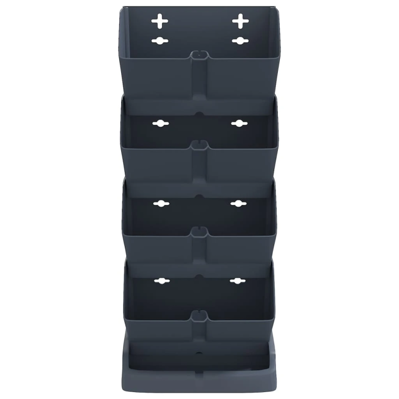 vidaXL vertikālas puķu kastes, 4 gab., antracīta pelēks polipropilēns