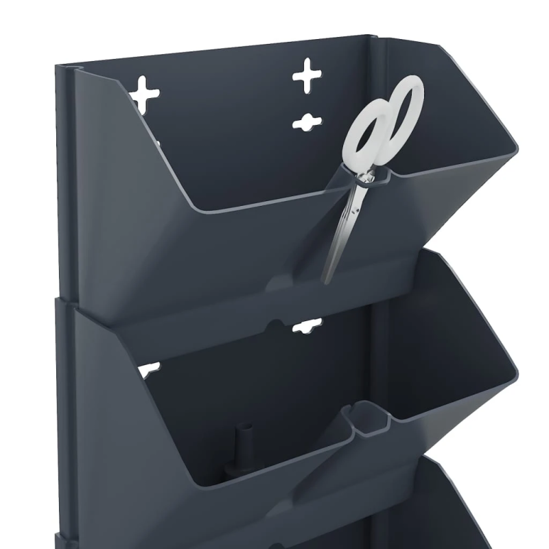 vidaXL vertikālas puķu kastes, 4 gab., antracīta pelēks polipropilēns