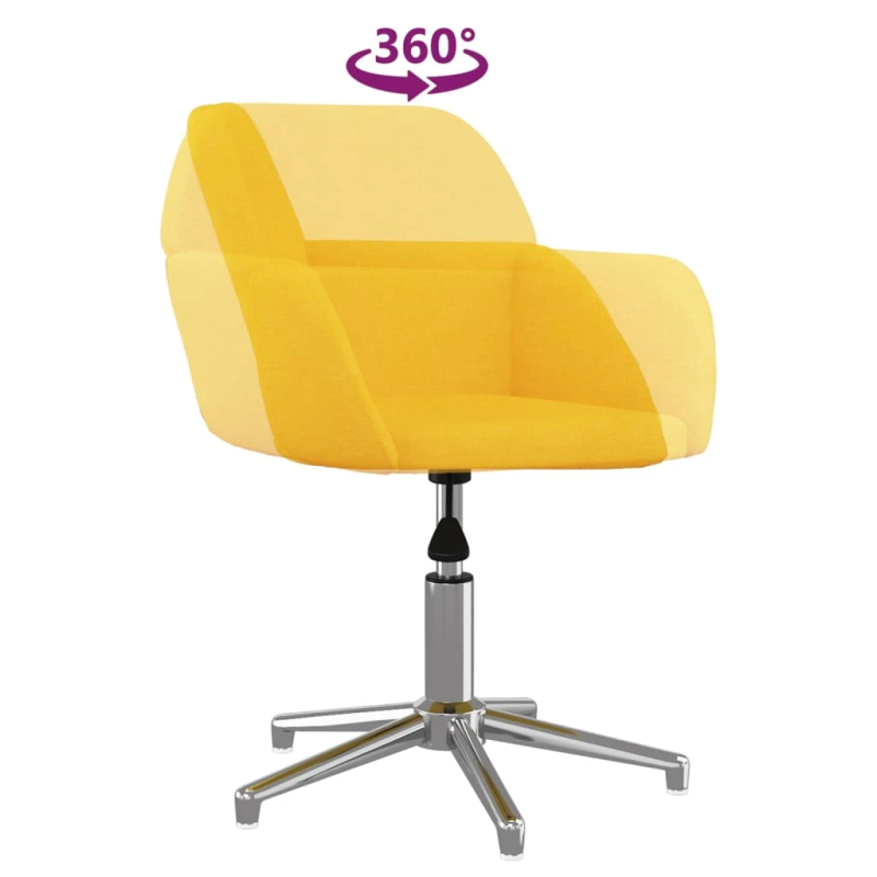 vidaXL biroja krēsls, gaiši dzeltens audums