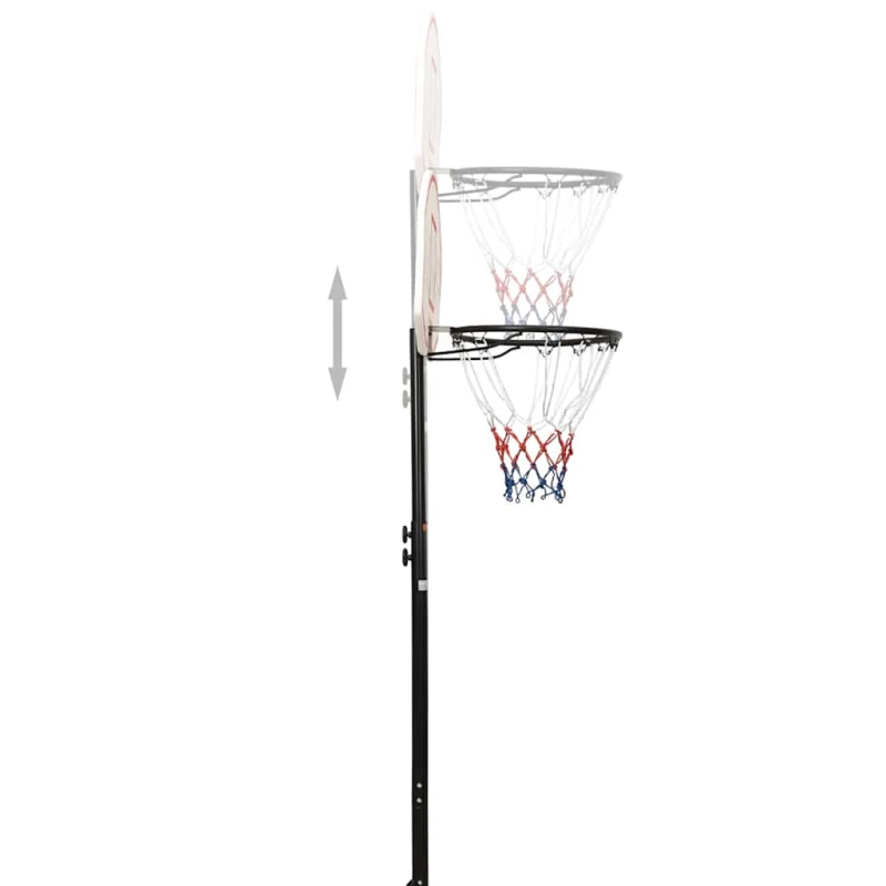 vidaXL basketbola vairogs, balts, 216-250 cm, polietilēns