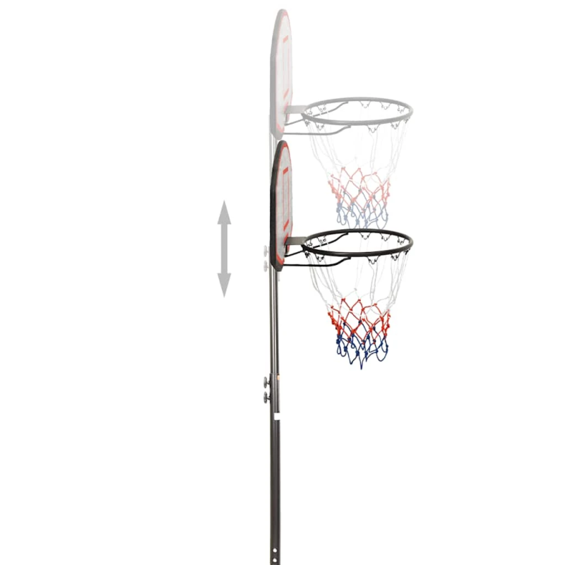 vidaXL basketbola vairogs, melns, 216-250 cm, polietilēns