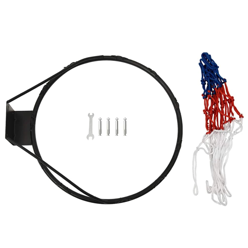 vidaXL basketbola grozs, melns, 45 cm, tērauds