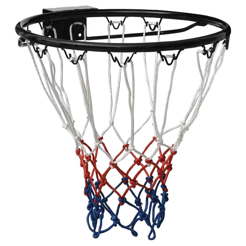 vidaXL basketbola grozs, melns, 39 cm, tērauds