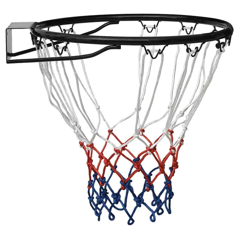 vidaXL basketbola grozs, melns, 39 cm, tērauds