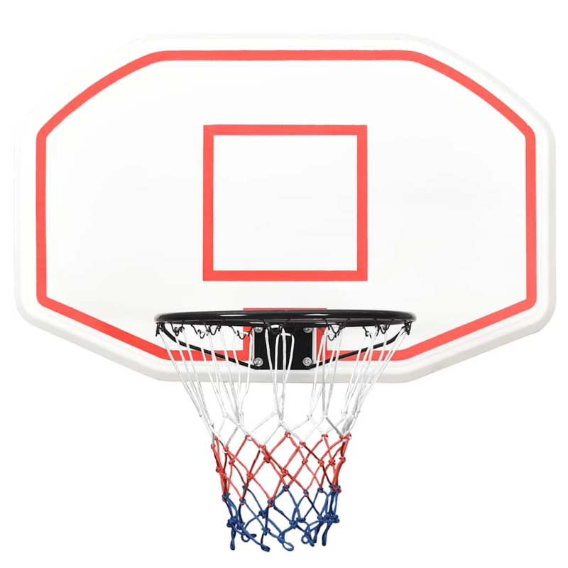 vidaXL basketbola vairogs, balts, 109x71x3 cm, polietilēns