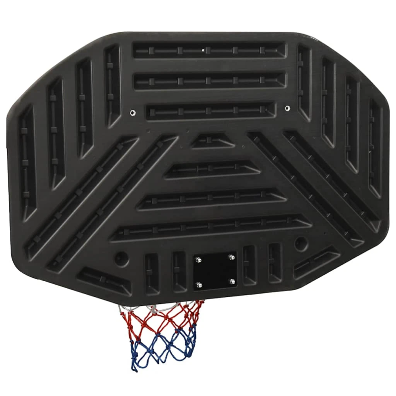 vidaXL basketbola vairogs, melns, 109x71x3 cm, polietilēns