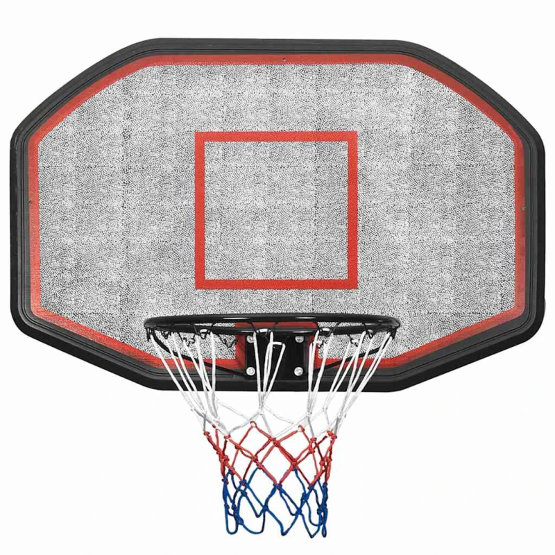 vidaXL basketbola vairogs, melns, 109x71x3 cm, polietilēns