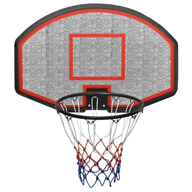 vidaXL basketbola vairogs, melns, 90x60x2 cm, polietilēns