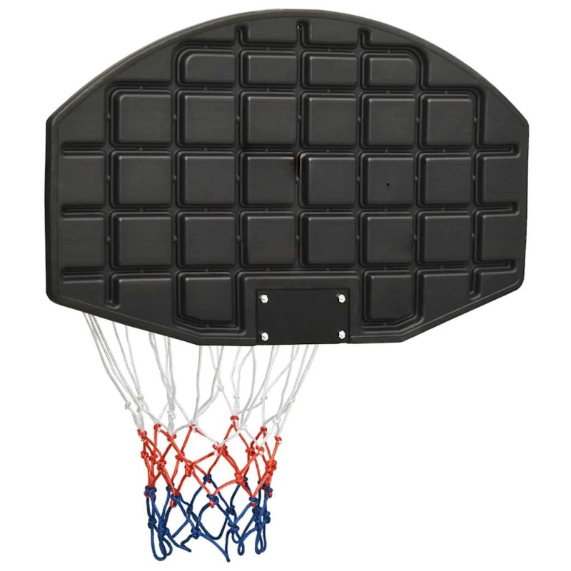vidaXL basketbola vairogs, melns, 71x45x2 cm, polietilēns
