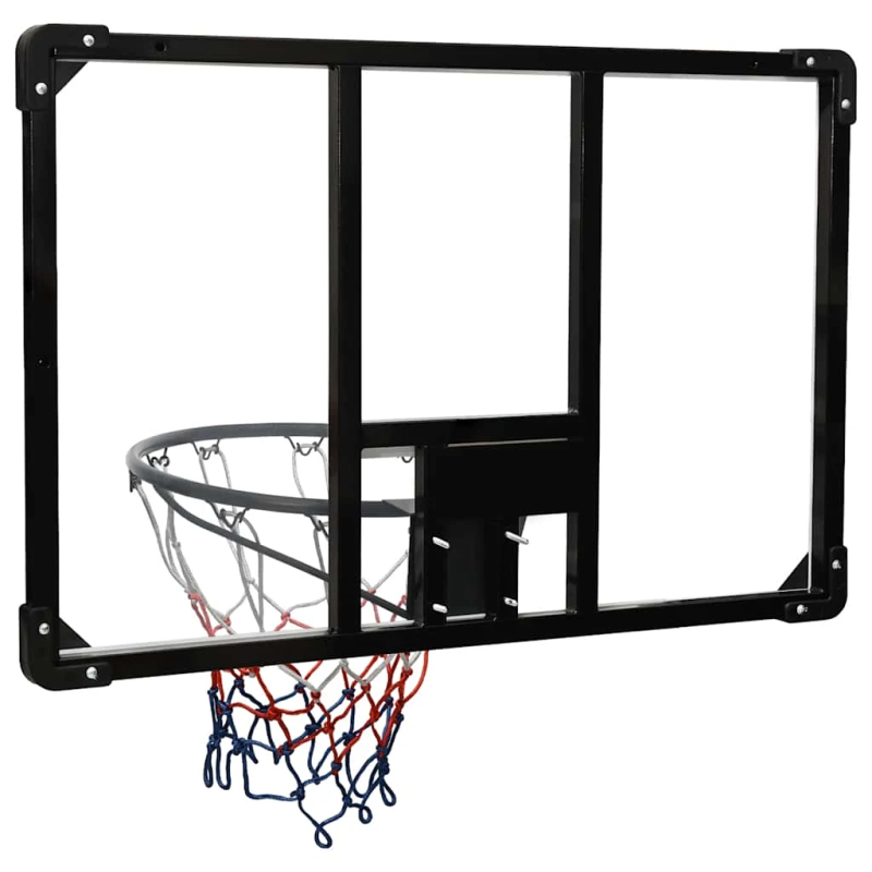 vidaXL basketbola vairogs, caurspīdīgs, 90x60x2,5 cm, polikarbonāts