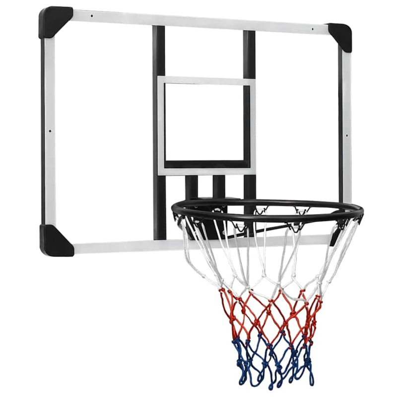 vidaXL basketbola vairogs, caurspīdīgs, 90x60x2,5 cm, polikarbonāts